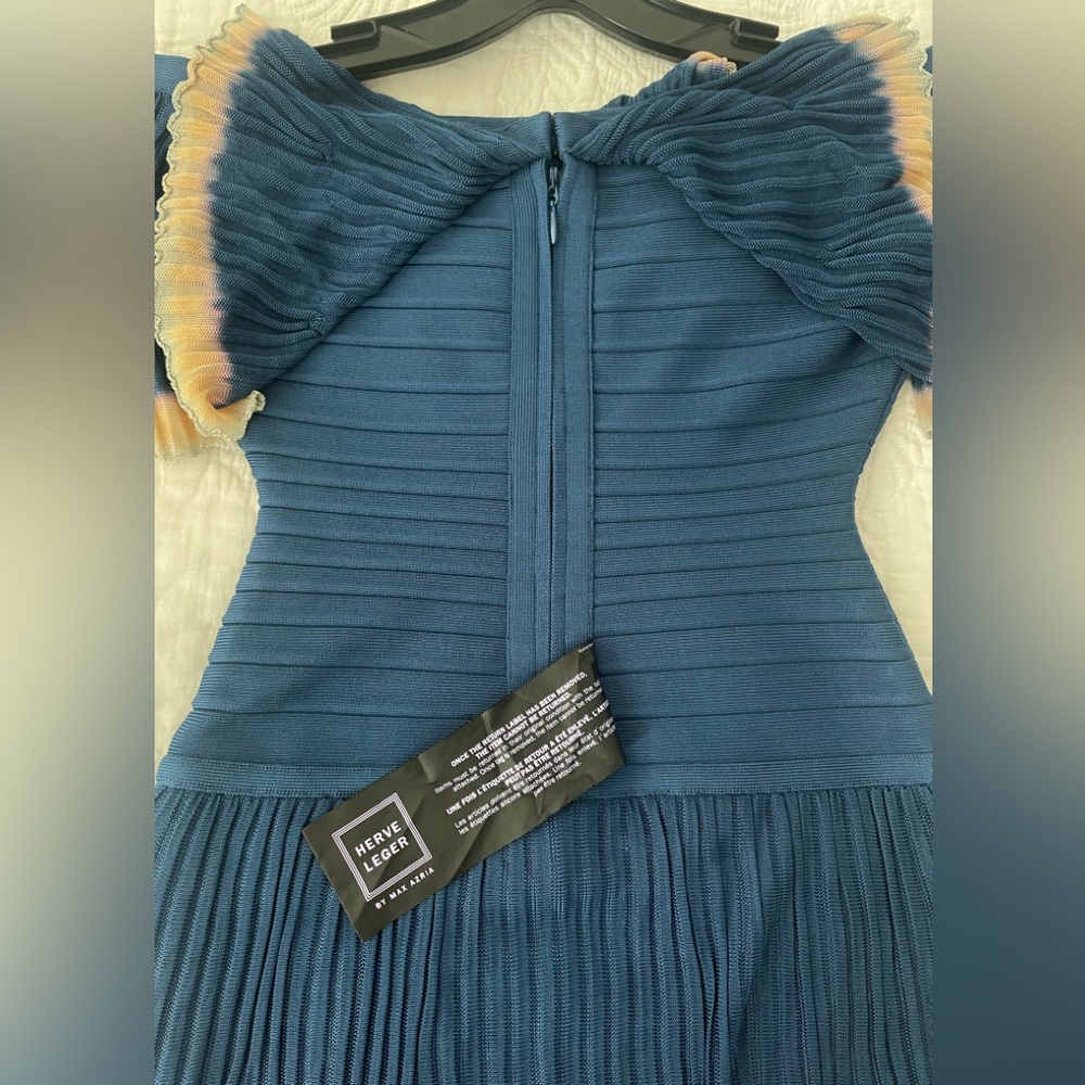 Herve Leger off-the-shoulder blue “Malli” tie-dye dress (XXS) Brand New - Picture 15 of 17